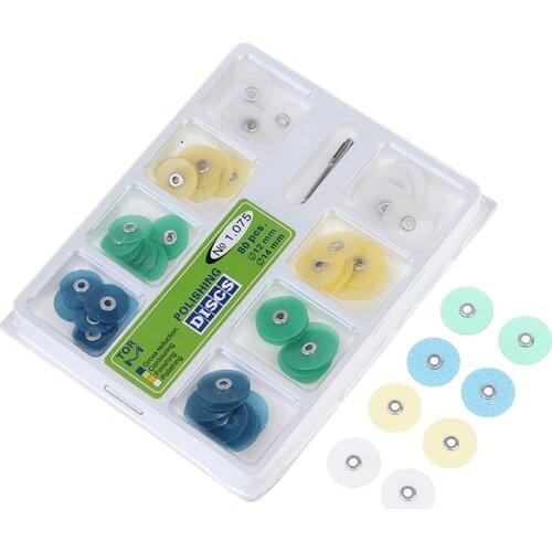 40/80pcs Teeth Whitening Dental Polishing Discs Gross Reduction Contouring Mandrel Stripes Set Dental Materials