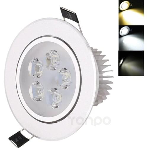 5W LED Recessed Ceiling Downlight Cool Warm Natural White Panel Lamp 220V 110V with Driver Down Light Spotlights for Home Hotel