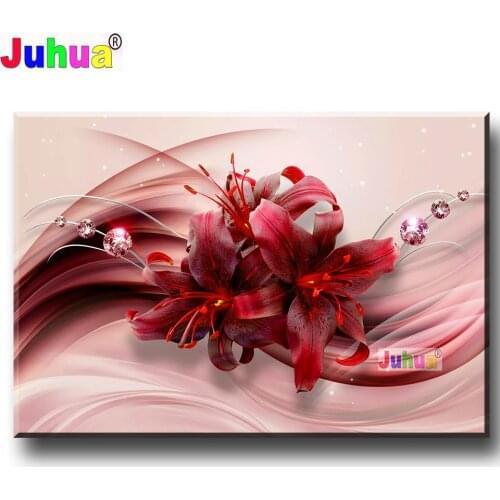 5d rhinestone diamond painting Red Lily Wall Picture diamond mosaic full diamond embroidery Gorgeous abstract painting Home art
