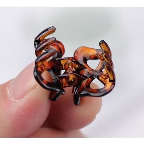 6PCS/Set Plastic Small Hair Crab Claw Women Girl Leopard Bow Cute Mini Hair Clamp Clips Hairpin Barrettes Basic Hair Accessories