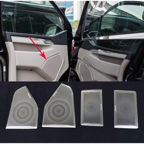 For VW Volkswagen Transporter T6 Caravelle 2017 2018 stainless steel Car Door Audio Speaker Decorative Cover Trim 3D sticker