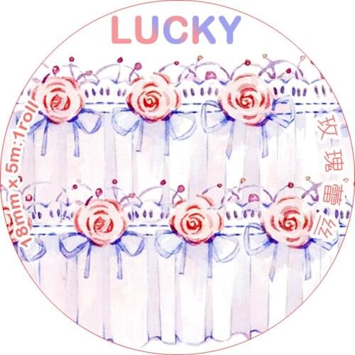 Dreany Purple Rose Lace Washi Tapes Bullet Journal Masking Tape Adhesive Tape DIY Scrapbooking Washi Stickers