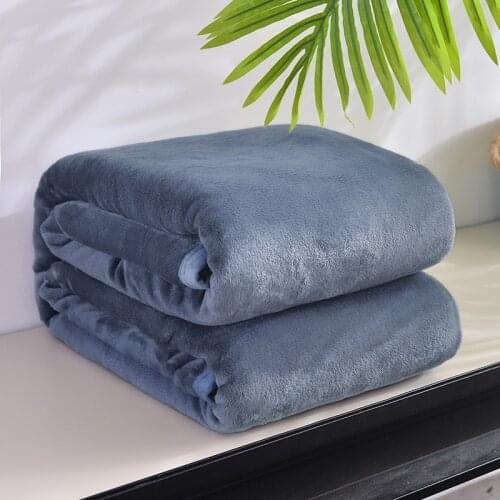 Soft Warm Coral Fleece Flannel Blankets For Beds Faux Fur Mink Throw Solid Color Sofa Cover Bedspread Winter Plaid Blankets