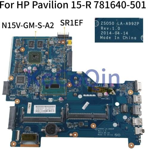 KoCoQin Laptop motherboard For HP Pavilion 15-R 250 G3 I5-4210U Mainboard 781640-001 781640-501 LA-A992P SR1EF N15V-GM-S-A2