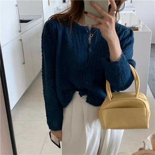 Alien Kitty Korea Vintage Cardigans Sweaters Warm Loose Autumn 2021 Femme Tops Knitted Casual Gentle Retro Chic Fashion Hot New