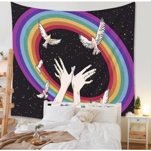 Creative Gesture Hippie Tapestry Anime Room Decor Wall Hanging PsychedelicTapestry Living Room Decoration Decoration Accessories