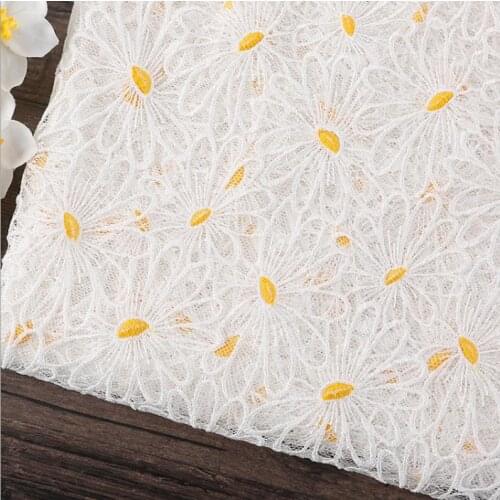 Lace bottom high-quality embroidered fabric chrysanthemum pattern clothing lace