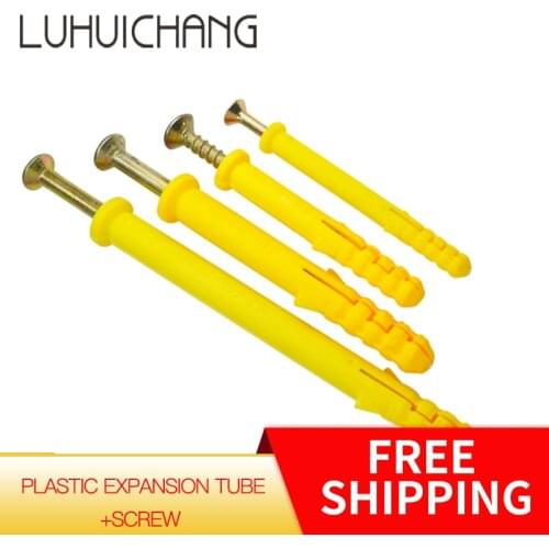 10set M6 M8 M10 Plastic Expansion Tube Pipe Wall Anchors Plugs Expansion With Phillips Head Screw Kit