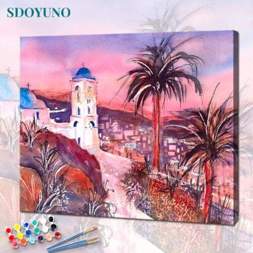 SDOYUNO Paint By Numbers Landscape Oil Painting By Numbers On Canvas 40x50cm Frameless DIY Scenery Home Decor Draw Number