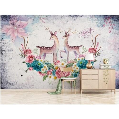 Custom photo mural 3d wallpaper Modern European Retro American Elk home decor in the living room wallpaper for walls 3 d