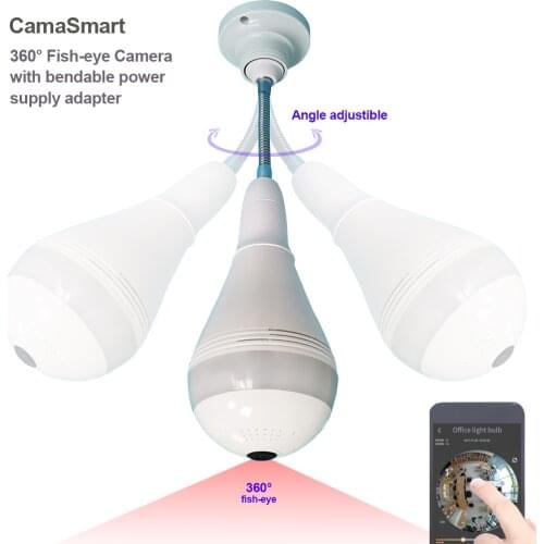 Latest WIFI Camera Indoor Upgraded Panoramic Fisheye LED Bulb Bend Wireless Surveillance Smart Life Device Remote View Control