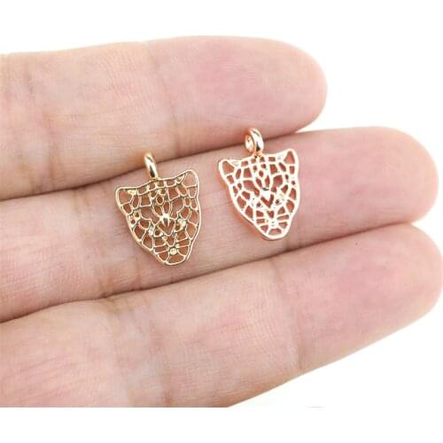 Newest 20Pieces 12*6mm Antique Silver Color Leopard Hollow Charms Necklace Pendant Accessory Charms For DIY Jewelry Making