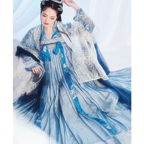 New Hanfu Women Chinese Dress Traditional Hanfu Female Dress China Ancient Fairy Princess Costume Girl Tang Suit Costume SL007
