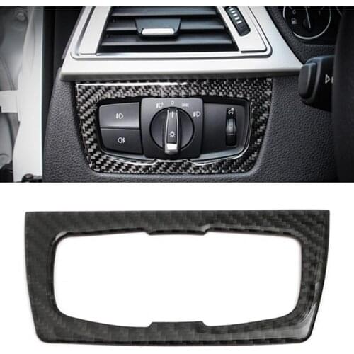 New Carbon Fiber Headlight Switch Frame Cover Trim for BMW 3 4 Series F30 F32 F33