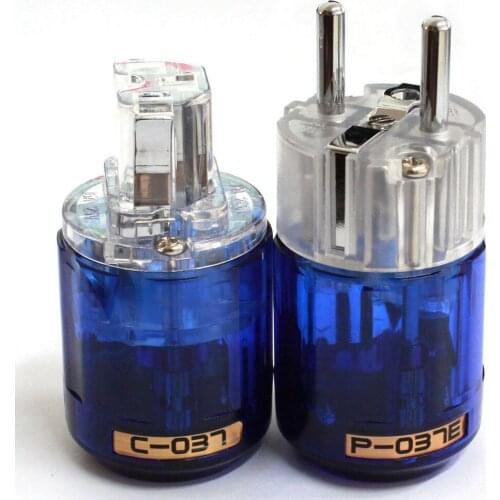 Oyaide C-037 p-037e Schuko Europe EU IEC Audio Connector Female-Male audio Transparent