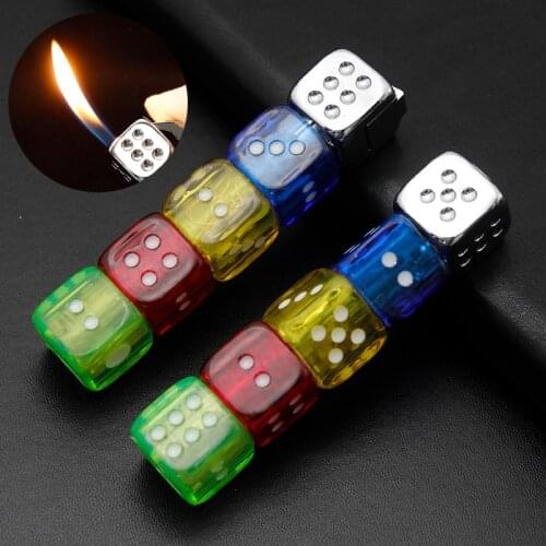 Personalise Gas Lighters Metal Funny Flash Dice Unusual Lighter Smoking Accessories Gadgets for Men