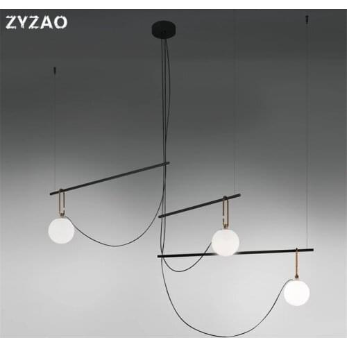 Nordic Minimalist Glass Ball Living Room Pendant Lights Post-modern Designer Restaurant Kitchen Hanging Lamps Home Decor Lamps