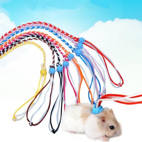 1.4m 2m Adjustable Pet Hamster Leash Harness Rope Gerbil Cotton Rope Harness Lead Collar for Rat Mouse Hamster Pet Cage Leash