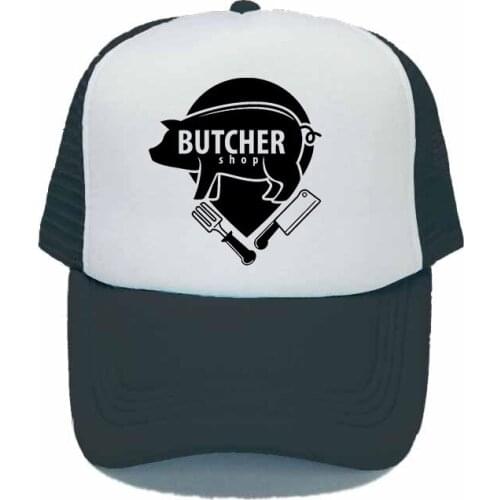 Butcher Shop Advertisement Snapback Cap Premium Quality Fresh Meat Shop Trucker Hats Animal Pig Pork Cut Knife Outdoor Hat YY311