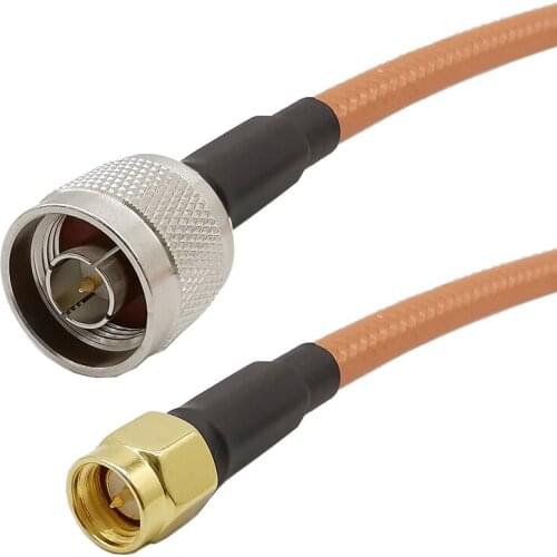 RG400 SMA Male Plug to N Male Plug Plate Copper with Silver Coaxial RF Cable 50 Ohm RF RG-400 Cable for WiFi Booster Antenna