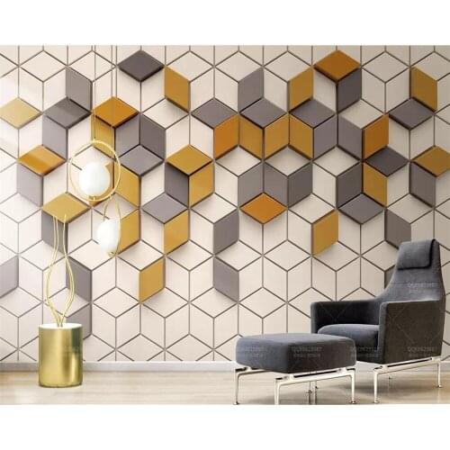 Beibehang mural Simple ginger mosaic mosaic modern 3d TV background wall paper home decor living room bedroom mural 3d wallpaper