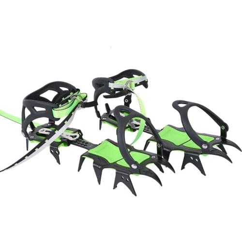 Crampons 14 Teeth Silicone Manganese Steel Ice Claws Climbing Anti-skid Hiking Mountaineering Crampon Outdoor Safety Equipments