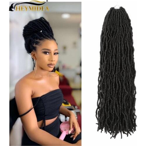 Synthetic Nu Locs Crochet Hair 28 Inch Natural Faux Locs Braid Hair Goddess Braiding Dreadlocks Hair For Black Women HeyMidea