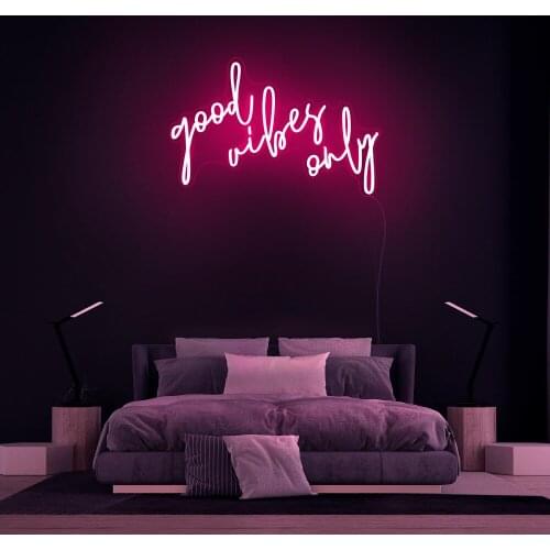 Good Vibes Only Personalized Logo Customized Letter LED Custom Neon Signs Light for Home Bar Coffee Shop Decoration