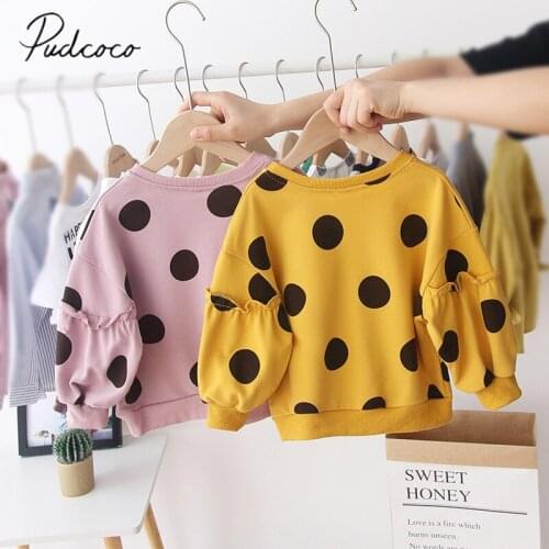 2019 Brand Autumn Winter Children Kids Baby Girls Hoodies Print Dot Sweatshirts Long Sleeves Sweater Baby Girl Fashion Clothes