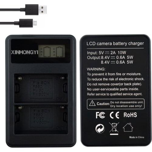 NP-FM500h Battery Charger NP-FM50 Bateria LCD Dual USB Charger For Sony A57 A58 A65 A77 A99 A550 A560 A580 Video Camera Battery