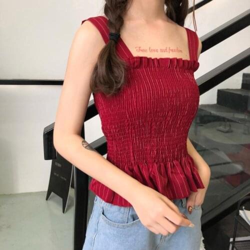 Women Corset Tops Summer Womens Ruffled Camisole Vest Tank Camis Crop Top For Women