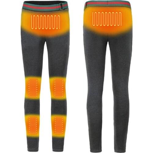 2020 Winter Motorcycle Heated Pants Men Women Fleece Pants Electric USB Heating Trousers Insulated Heating Pants S-3XL Black