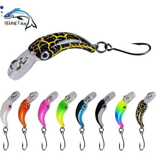 1pc Slowly Sinking Minnow Fishing Lure 3.8cm 1.5g Mini Artificial Hard Bait Sharp Hook Crankbait Wobbler Trout Pike Bass Fishing
