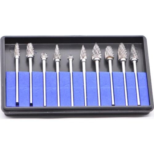 10pcs Dental Grinding Heads Tungsten Steel Carbide Burs Teeth Polishing Smoothing Drills Dentist Tools Dentistry Equipment