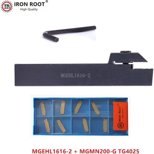 1P MGEHR1616-2 / MGEHL1616-2 Grooving Turning Tool Holder +10P MGMN200 CNC Carbide Insert Metal Lathe