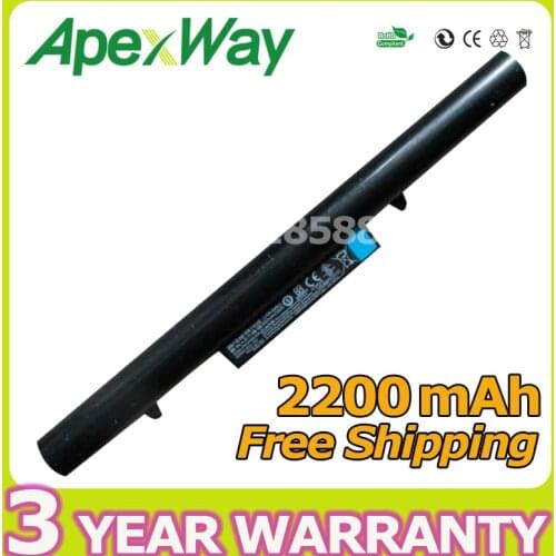 Apexway 2200mAh Laptop Battery For HASEE UN43 UN45 UN47 D2 SQU-1202 SQU-1201 Q480S-i5 D1 Q480S-i7 D2 916T2203H 921600033 CQB-924