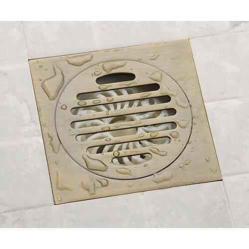 Antique Brass Bathroom Floor Anti-odor and Insect-Proof Shower Drain Dhr003