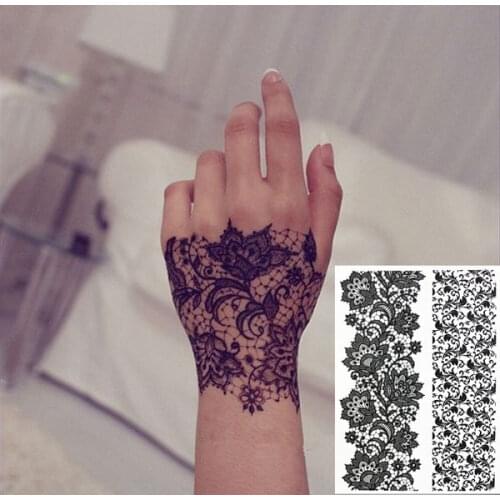 #BH-3 Black Henna Lace Tattoos Temporary Inspired Henna Tattoos Stickers