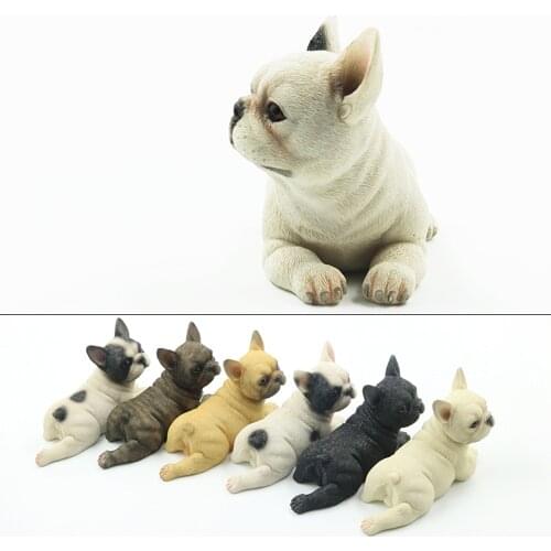 JJM Lovely French Bulldog Dog Pet Figure Animal Model Collector Toy Decoration Car Handicraft Accessories Adult Kids Gifts