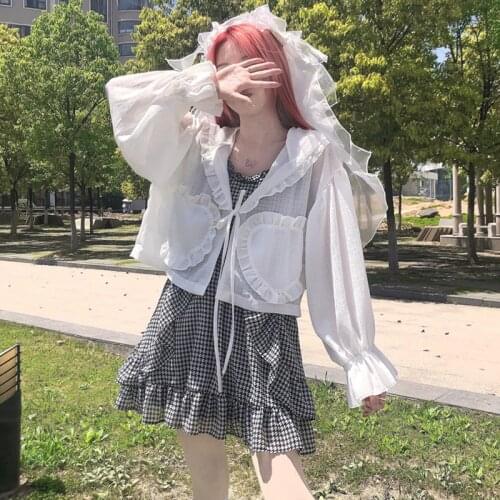 Женские шифоновые рубашки Kawaii Girl China At AliExpress