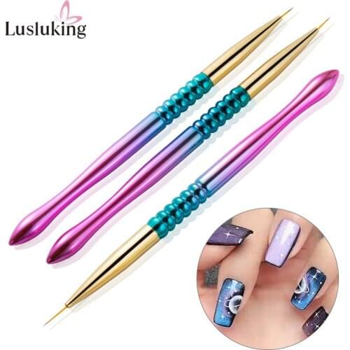 3pcs/set 7/9/11mm Nail Art Acrylic Painting Brush Flower Design Stripes Lines Professional DIY Drawing Pen Brushes Manicure Tool