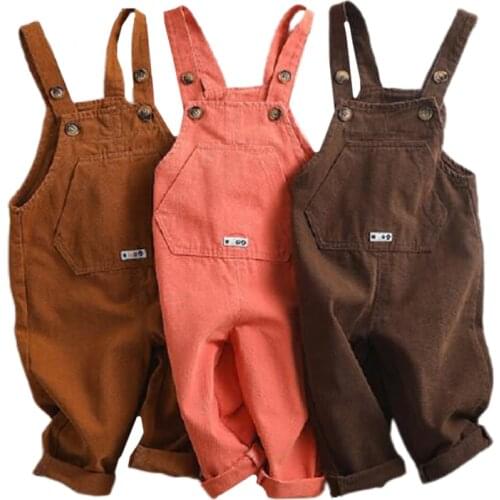 Spring Korean Style Baby Girls Loose Overalls Cute Kids Casual All-match Suspender Trousers Bib Pants Toddler Boys Kids Pants