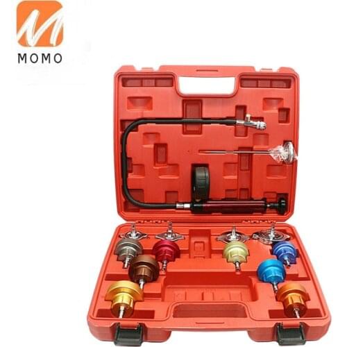 14pcs Automotive Radiator Pressure Tester Kit Car Water Tank Leak Detector Cooling System Coolant Vacuum Purge Set