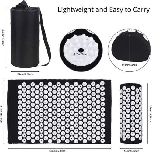 Acupressure Mat Massage Yoga Mat Massager Cushion Kuznetsovs Applicator Back Pain Relief Needle Pad Accupressure Mat Pillow Set