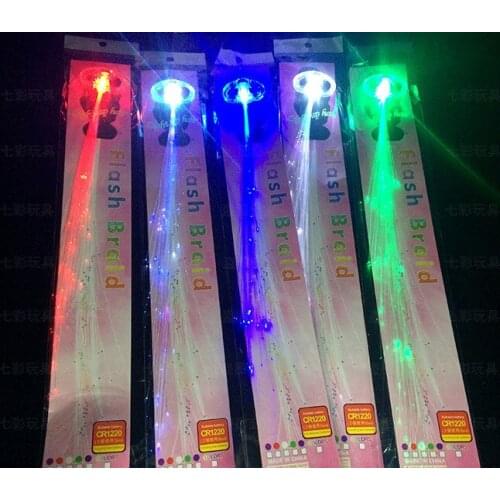 Colorful luminous braid flash fiber braid flash hair led braid bar dance festival supplies