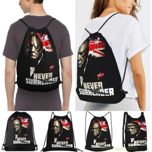 Men Outdoor Travel Drawstring Backpack Bags Allied Nations - Winston Churchill Women Sports Travel Bag Fitness Swimming Bag