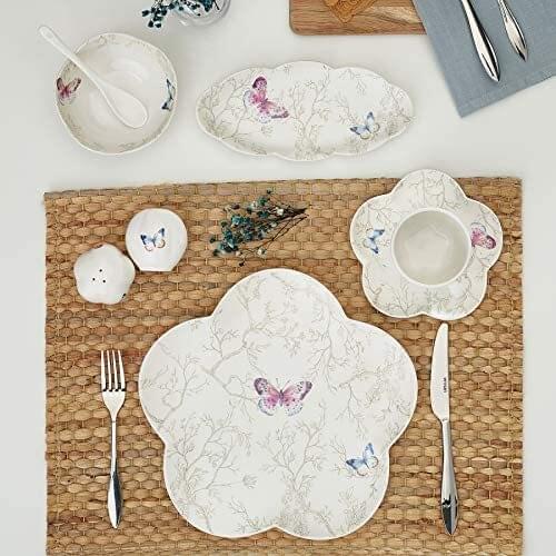Emsan Butterfly Dream 6 Person 32-Piece Breakfast Set