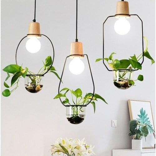 Nordic Pendant Lights For Dining Room Coffee Shop Hanging Light Fixture Rester Restaurant Bar Lamps Excluding Plant