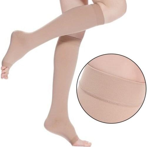 1 Pair Women Compression Socks Women Varicose Veins Leg Relief Pain Knee Bare Toe Breathable High Socks