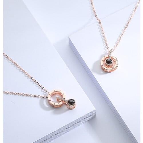 I Love You In 100 Languages Romantic Pendant Necklace Gift Lovers Memory Birthday Valentine Day Gift For Women Men Girls